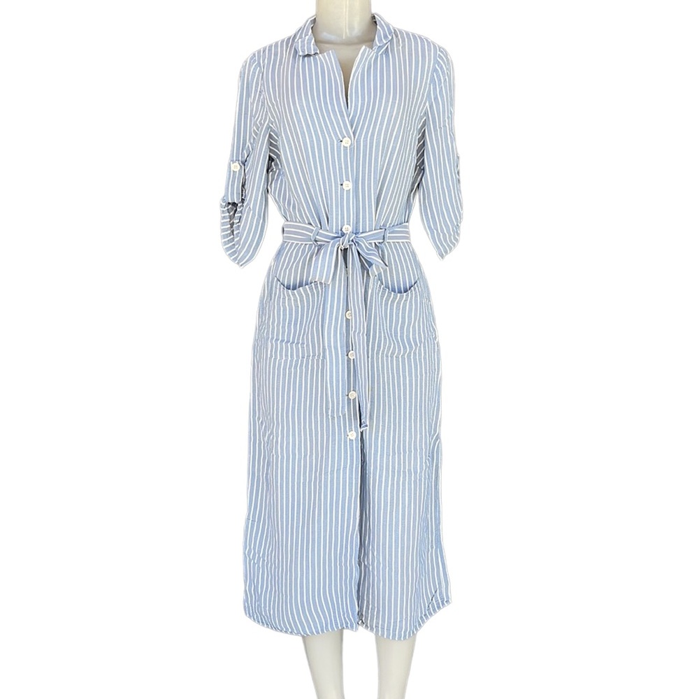 Zara Women’s Striped Shirt Button Down Dress Size S